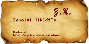 Zabolai Miklós névjegykártya