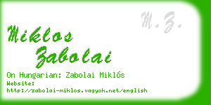 miklos zabolai business card