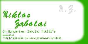 miklos zabolai business card